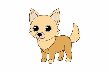 A Cute Dog vector art in illustration on a white background
