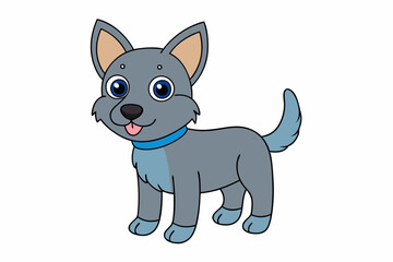 A Cute Dog vector art in illustration on a white background
