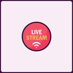 Stylized live stream broadcast graphic for media production design projects
