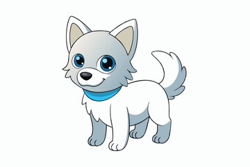 A Cute Dog vector art in illustration on a white background
