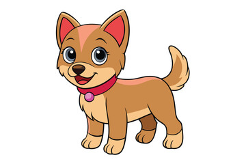 A Cute Dog vector art in illustration on a white background
