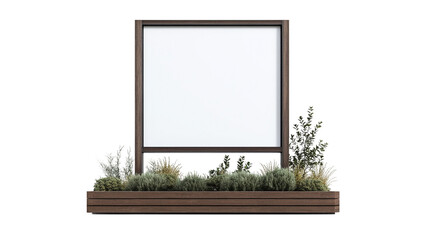 Outdoor menu advertising stand, cut out. Isolated on a transparent background.