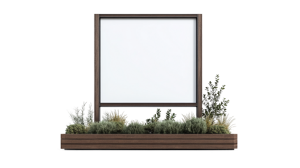 Outdoor menu advertising stand, cut out. Isolated on a transparent background.