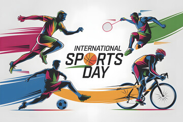 Dynamic Sports Athletes Celebrate International Sports Day 