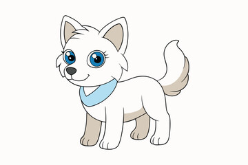 A Cute Dog vector art in illustration on a white background

