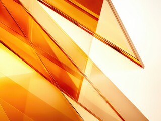 Fototapeta premium Abstract image of overlapping amber glass shards creating a dynamic, energetic design.