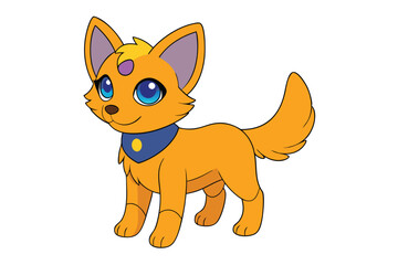 A Cute Dog vector art in illustration on a white background
