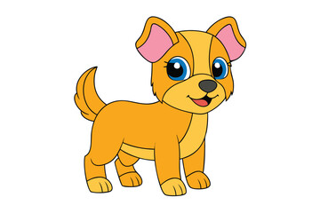 A Cute Dog vector art in illustration on a white background
