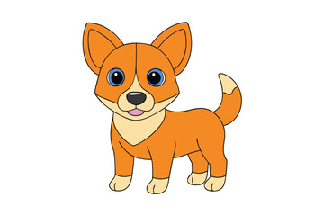 A Cute Dog vector art in illustration on a white background
