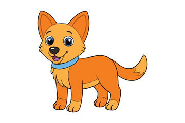 A Cute Dog vector art in illustration on a white background
