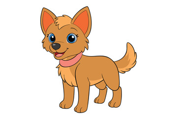 A Cute Dog vector art in illustration on a white background
