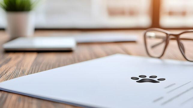 A piece of paper with a paw print on it - Powered by Adobe