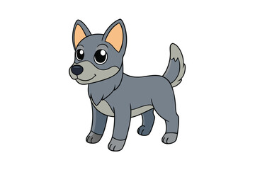 Cute Dog vector art in illustration on a white background