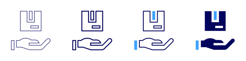 Local dispatch icon in 4 different styles. Thin Line, Line, Bold Line, Duotone. Duotone style. Editable stroke