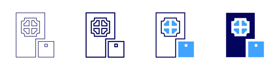 Fototapeta premium Marketplace shipping icon in 4 different styles. Thin Line, Line, Bold Line, Duotone. Duotone style. Editable stroke