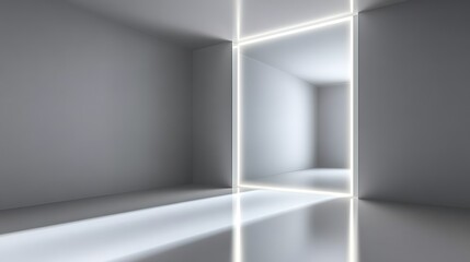 Minimalist Modern Room Interior Design With Glowing Lines