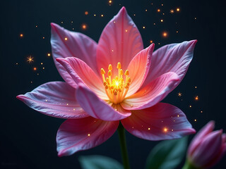 forest, nature, flowers. Magic, fairytale fantasy background. Book cover, notebook. Printed products, print on clothes, shopper. Puzzle wallpaper.