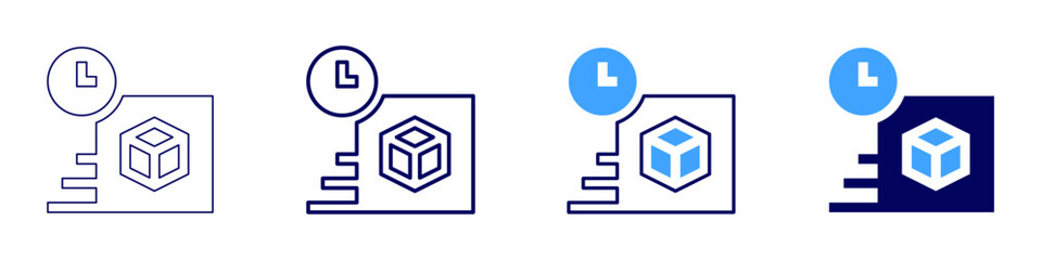 Perishable delivery​ icon in 4 different styles. Thin Line, Line, Bold Line, Duotone. Duotone style. Editable stroke