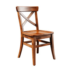 Old wooden brown chair classic vintage element interior furniture in the dining room living room design object isolated on a transparent background png