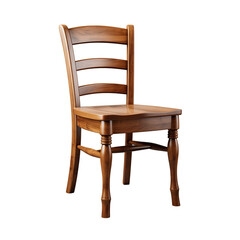 Old wooden chair classic vintage element interior furniture in the dining room living room design object isolated on a transparent background png