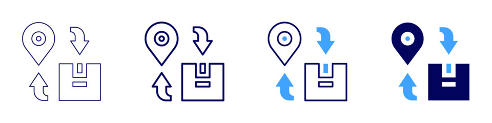 Reliable courier icon in 4 different styles. Thin Line, Line, Bold Line, Duotone. Duotone style. Editable stroke