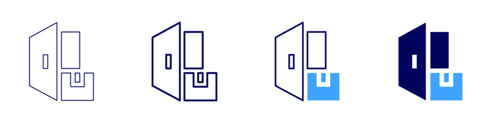 Retail pickup icon in 4 different styles. Thin Line, Line, Bold Line, Duotone. Duotone style. Editable stroke