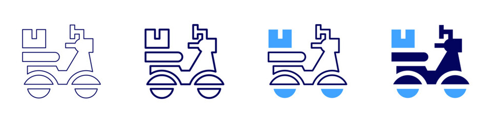 Secure shipping icon in 4 different styles. Thin Line, Line, Bold Line, Duotone. Duotone style. Editable stroke