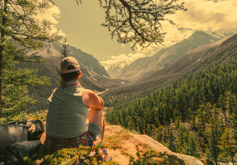 solo hiker in the mountains