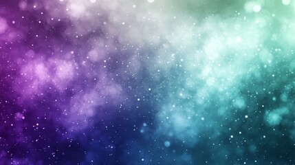 Naklejka premium Cosmic Nebula Space Background with Purple Blue Green Gradient