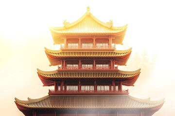 Stunning Chinese Pagoda in Golden Light