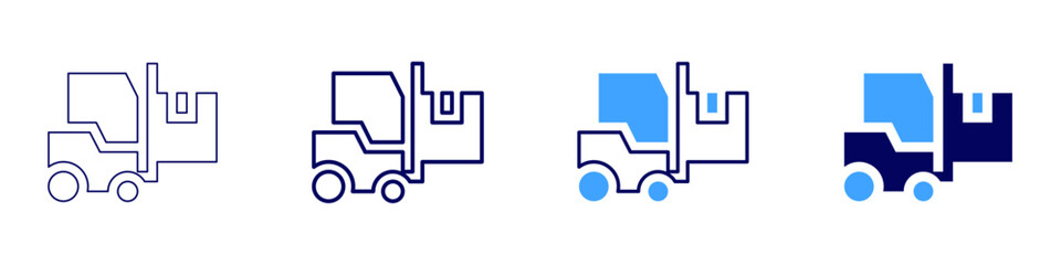 Warehouse automation software icon in 4 different styles. Thin Line, Line, Bold Line, Duotone. Duotone style. Editable stroke