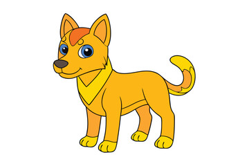 Cute Dog vector art in illustration on a white background