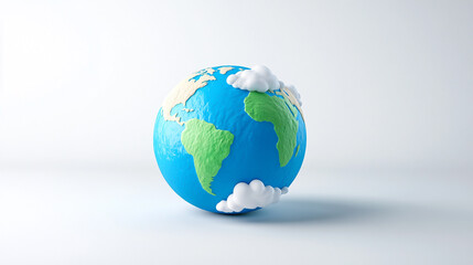 Fototapeta premium A colorful globe surrounded by clouds, symbolizing the beauty of our planet.
