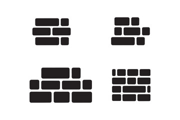 bricks silhouette vector illustration in black and white, set against a white background