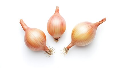 Red whole and sliced onion, isolated on white background