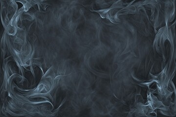 Abstract Smoke Frame: Ethereal Blue Wisps on Dark Background