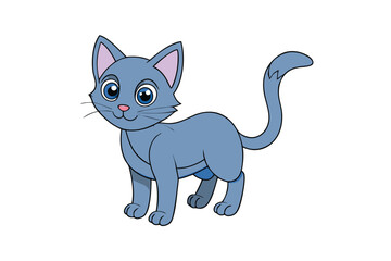 Cute cat vector art in illustration on a white background