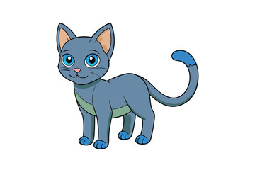 Cute cat vector art in illustration on a white background