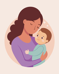 Tender Mother's Day Embrace: Mom & Baby's Love hug joy care cute soft 