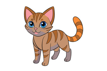 Cute cat vector art in illustration on a white background