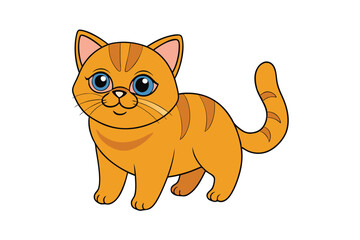 Cute cat vector art in illustration on a white background