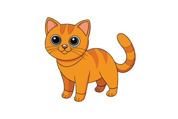 Cute cat vector art in illustration on a white background