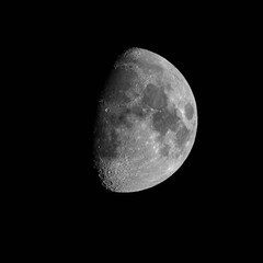 Close-up of moon, waxing gibbous