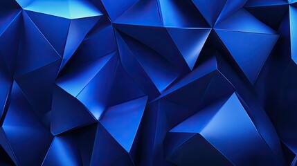 Fototapeta premium Abstract Blue Geometric Shapes Background Shiny Metallic Triangular Polygonal Pattern Design