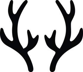 Obraz premium create a Deer antlers silhouette vector icon desing with a white background