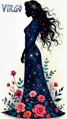 Fototapeta premium virgo zodiac sign mobile wallpaper vertical image
