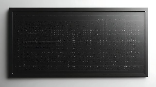 A Dark Framed Board Displays Cryptic Numerical Data