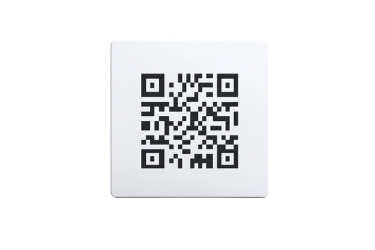White and black QR code with black and white squares, isolated - Powered by Adobe