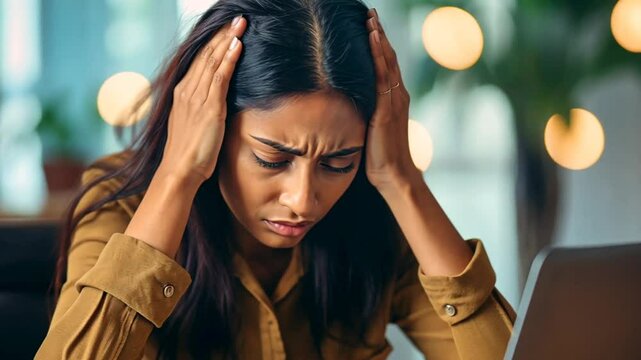 Frau ist frustriert &uuml;ber eine Online-Bestellung