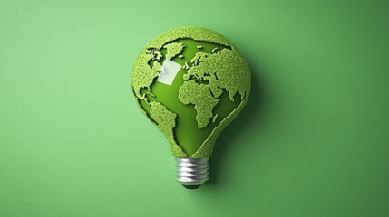 Bright light bulb containing a green earth symbolizing the connection between renewable energy and environmental health